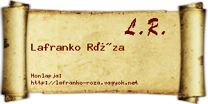 Lafranko Róza névjegykártya